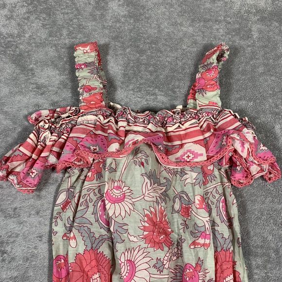 Jennifer Grace NWT Women’s Gray Pink Boho Off Shoulder Floral Top Size Small - Picture 5 of 9